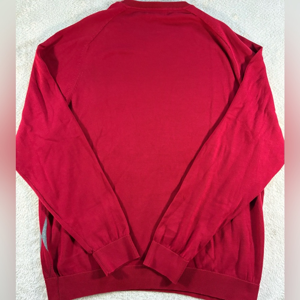Vintage Cutter & Buck The Ohio State Red and Gray Argyle Crewneck Sweater - Picture 5 of 6